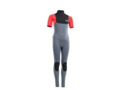 ION Capture 3/2mm Neopren Kurzarm Back Zip Steel Blue/red/black Kids 2024