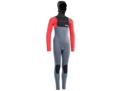 ION Capture 6/5 Hood Front Zip Steel Blue/red/black Kids 2024 104/4